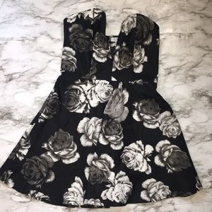 NWT Black and White Floral Skater Dress by Tobi